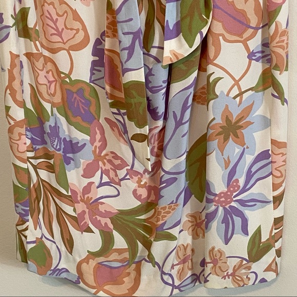 Vintage Bichon by Sarah Edwards Floral Midi Length Dress size 2 Petite - Picture 5 of 13